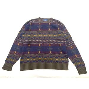 Vintage LOBO Pendleton 3D Knit Pullover Crew Neck Sweater XL 80s Made in USA